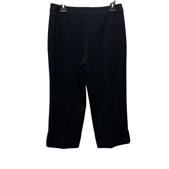 St. John Caviar Black Cropped Dress Pants Size 6 - Picture 2 of 7